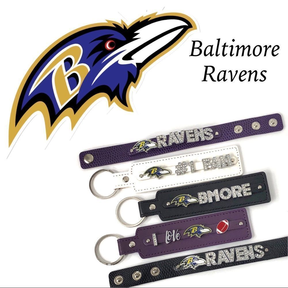 •custom• Baltimore Ravens Keychains & Bracelets